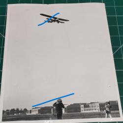 DELLONTE ET COSTE PHOTO PRESSE AVION POINT D'INTERROGATION BREGUET DECOLLAGE DE CURTISS LONG ISLAND