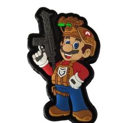 Patch - Mario soldat - PVC - velcro - Livraison gratuite