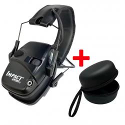 Casque electronique IMPACT noir avec son étui