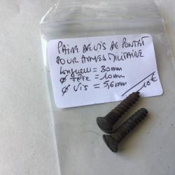 VENDU PAR LE-CUIRASSIER PAIRE DE VIS BOIS POUR PONTET ARME MILITAIRE
