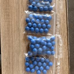 Lot de 100 Billes de calibre .50 peinture bleue.
