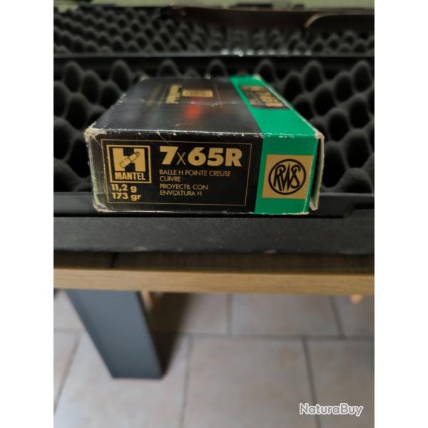 RWS 7x65R H Mantel Pointe creuse cuivre 11,2g 173gr