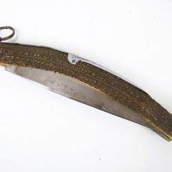 Exceptionnel et rare grand couteau de chasse NOGENT avec lame et scie à os