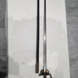 Épée d'officier XIXe - garde articulée à charnière - avec fourreau d'origine
