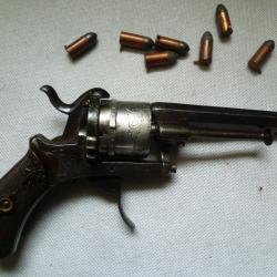 REVOLVER A BROCHES 7 M/M CADRE BRONZE,  BARILLET CHROME