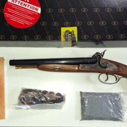 Pistolet Howdah Hunter calibre 20 à percussion canons lisses NEUF