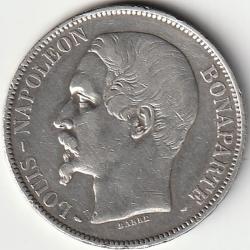 Pi&egrave;ce de Monnaie ARGENT France 5 francs LOUIS NAPOLEON BONAPARTE 1852 PARIS