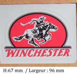 Autocollant :   Winchester  " ovale fond  Rouge "