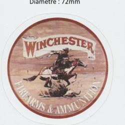 Autocollant :   Winchester  " Rond fond  marron "