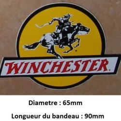 Autocollant :   Winchester  " Rond fond jaune  "