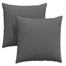 Coussins canapé tissu gris foncé 60x60 cm rembourrés housses amovibles