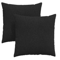 Coussins canapé tissu noir 60x60 cm rembourrés housses amovibles