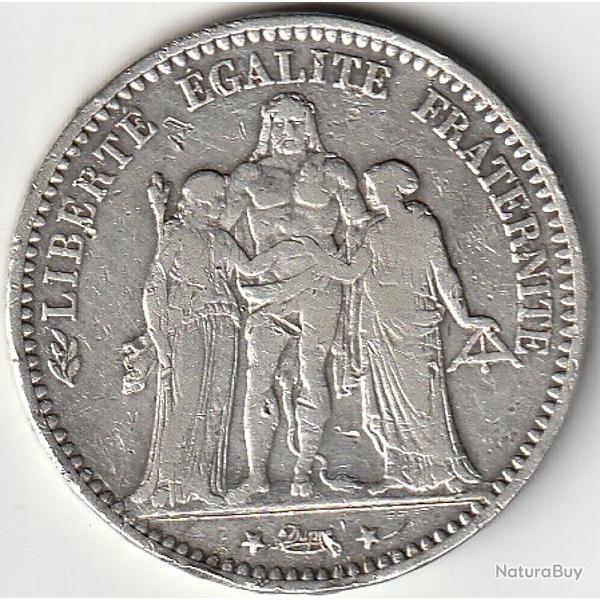Monnaie ARGENT France 5 francs Hercule IIIe Rpublique 1874 Paris vendue au prix du Mtal