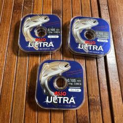 DESTOCKAGE PÊCHE LOT 3 BOBINES ASSO ULTRA 0,105 mm 4kg 25 mètres