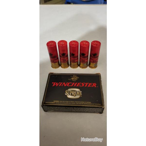 5 Cartouches winchester 12/76 15 grains cuivrs