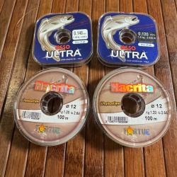 DESTOCKAGE PÊCHE LOT DE 4 bobines TORTUE NACRITA ET ASSO ULTRA