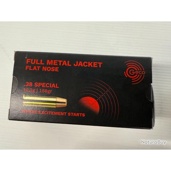 GECO  38 SPECIAL 10.2G/158GR FMJ VENDU PAR 8 BOITES DE BALLES FRAIS DE PORT OFFERT