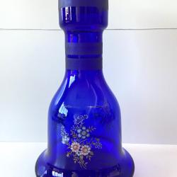 Atypique Gros Vase Photophore Verre &Eacute;pais Bleu Cobalt D&eacute;coratif Carafe Pichet