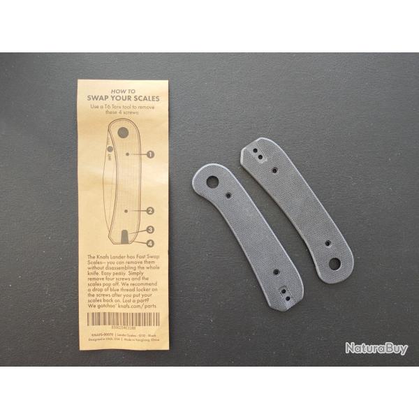 KNAFS plaquettes en G10 noir pour couteau Lander 1 rf 00078 NEUF