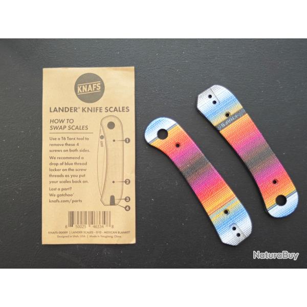 KNAFS plaquettes en G10 Mexican Blanket SERAPE pour couteau Lander 1 rf 00089 NEUF