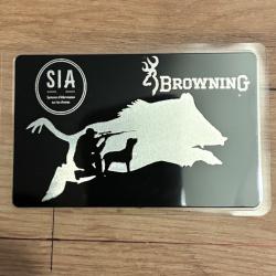 Carte SIA avec logo Browning chasseur ou tir sportif protection plastifi&eacute; personnalisation au choix