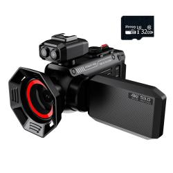 Télescope Caméscope DV60 4K UHD Wi-Fi léger Zoom 50x Photographie Haute Résolution +Carte 32G