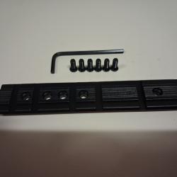 Rail picatinny pour montage optique acier pré-percé aux côtes standard avec vis M4.5