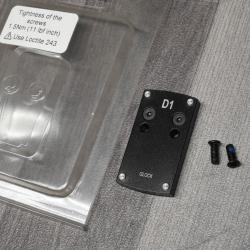 Plaque montage point rouge red dot docter pour glock