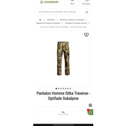 Pantalon Sitka Traverse - Optifade Subalpine (Homme) Taille 30R