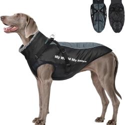 Manteau Chien Hiver Chaud Imperm&eacute;able d'une Bande R&eacute;fl&eacute;chissante Et d'un Col en Fourrure Pliable XL