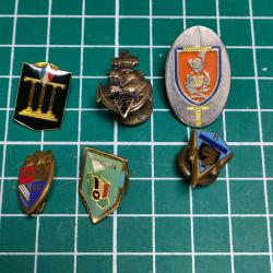 Lot de 6 insignes en r&eacute;duction, 23 &egrave;me ric, ffa, etc...