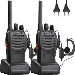 Talkie Walkie  2 Pcs Radio Bidirectionnelle Batterie16 Canaux 1500 mA Longue Portée Charge Fiche DC
