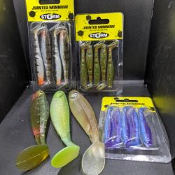 Lot 333 / Leurres GUNKY X3 pcs + leurres STORM.FISH AND FISHING.