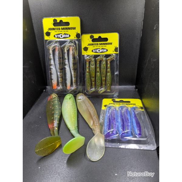 Lot 333 / Leurres GUNKY X3 pcs + leurres STORM.FISH AND FISHING.