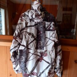 Veste chasse camo blanc solognac tbe taille xl