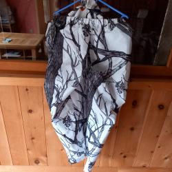 Veste +pantalon chasse camo blanc solognac tbe taille xl imperméable