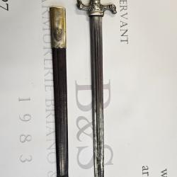 Dague de vénerie, dague de chasse époque Napoléon 3, lame forgée, poignée corne noire.