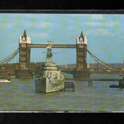 hms belfast londres et pont de londres , cuirass&eacute;e cpm 4392
