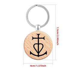 Porte clé croix de Camargue idées cadeaux original Noël fêtes des pères anniversaire recto/verso z4
