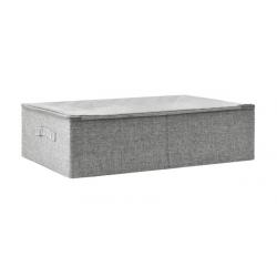Boîte rangement tissu gris 70x40x18 cm pliable avec poignée