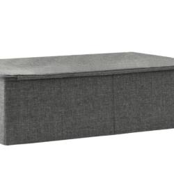 Boîte rangement tissu anthracite 70x40x18 cm pliable avec poignée