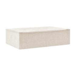 Boîte rangement tissu crème 70x40x18 cm pliable avec poignée