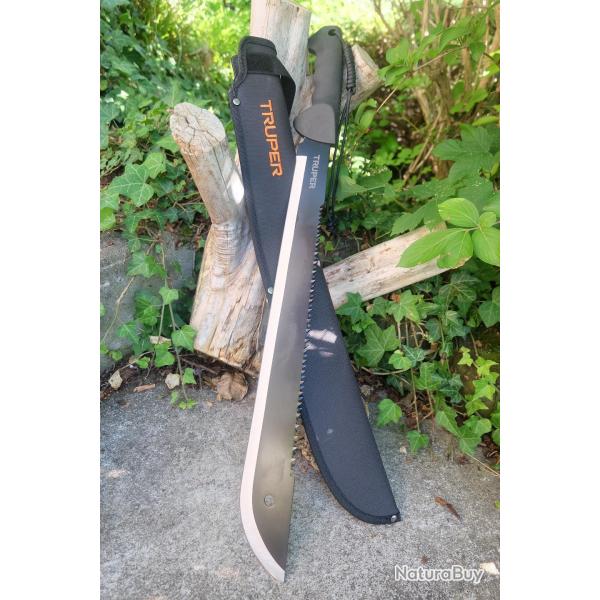 Grande Machette Military Guide de Brousse Lame Acier Inox Manche Abs Etui Nylon Amazonas 000