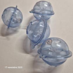 Lot de 4 Flotteurs Buldo Es - Sphérique transparente réglable, 3 cm, taille 2  Remplissage à eau 