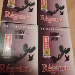 Lot de 4 boîtes de 10 cartouches MARY Régence Calibre 20