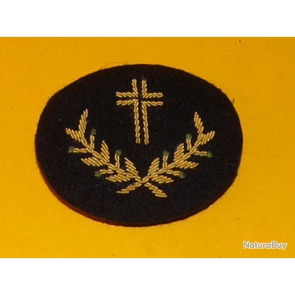 INSIGNE TISSU : AUMONIER PROTESTANT POUR CASQUETTE , BON ETAT VOIR PHOTOS . POUR TOUT RENSEIGNEMENT