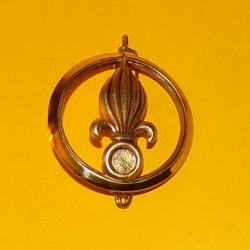 LEGION : INSIGNE DE BERET  DE LA LEGION ETRANGERE , INSIGNE DE BERET DORE , FABRICANT BERAUDY VAURE