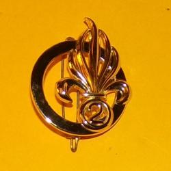 LEGION : INSIGNE DE BERET DU 2° REGIMENT ETRANGER D'INFANTERIE DE LA LEGION ETRANGERE , INSIGNE DE B