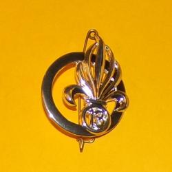 LEGION : 13° REGIMENT ETRANGER D'INFANTERIE DE LA LEGION ETRANGERE , INSIGNE DE BERET ARGENTE ESCADR