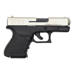 Pistolet  Mini GAP Nikelé  9 mm, réplique du mini Glock